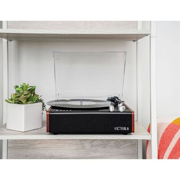 Open Box - Victrola -  Brighton Record Player Turntab Black/Brown - Picture 8 of 10